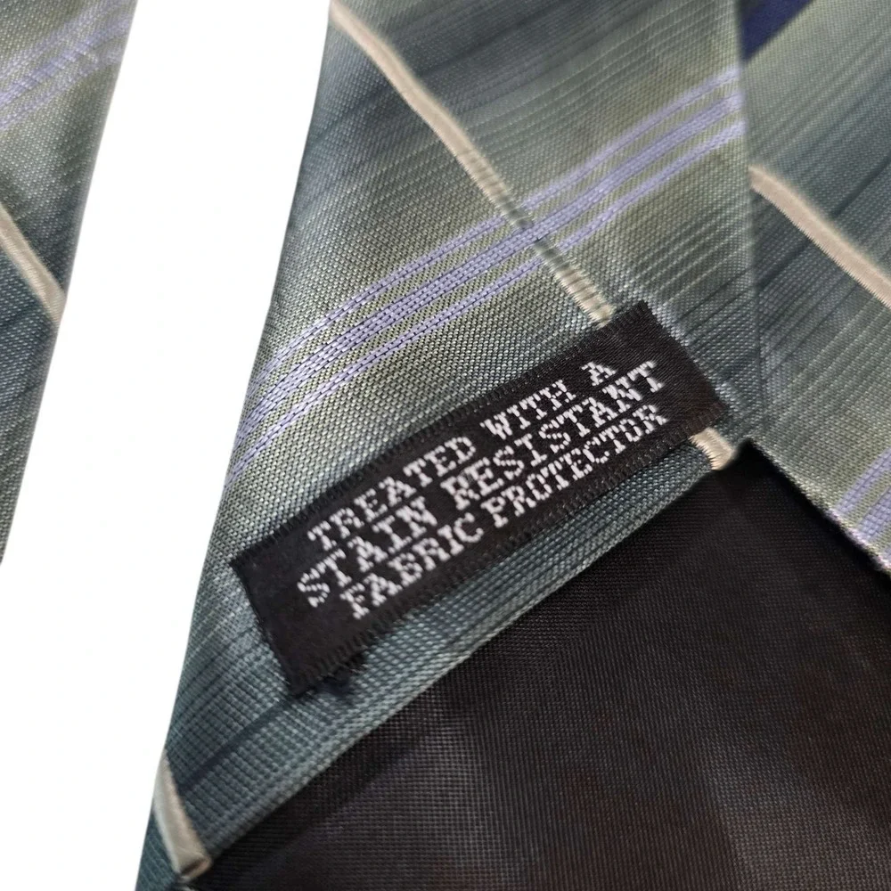 Savony Collection Plaid Silk Necktie Men's Green Blue Formal Dress Tie‎ Designer